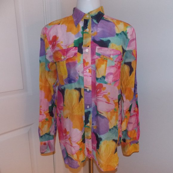 Lauren Ralph Lauren Tops - Lauren Ralph Lauren voile cotton blend top size M